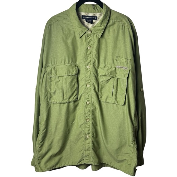 Exofficio Moss Green Buttonup Outdoors Camping Hiking Fishing Men’s XL - Picture 2 of 12